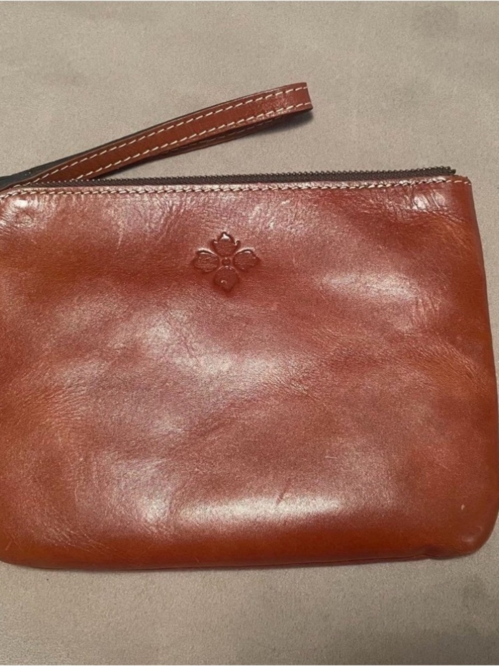Patricia Nash brown leather clutch